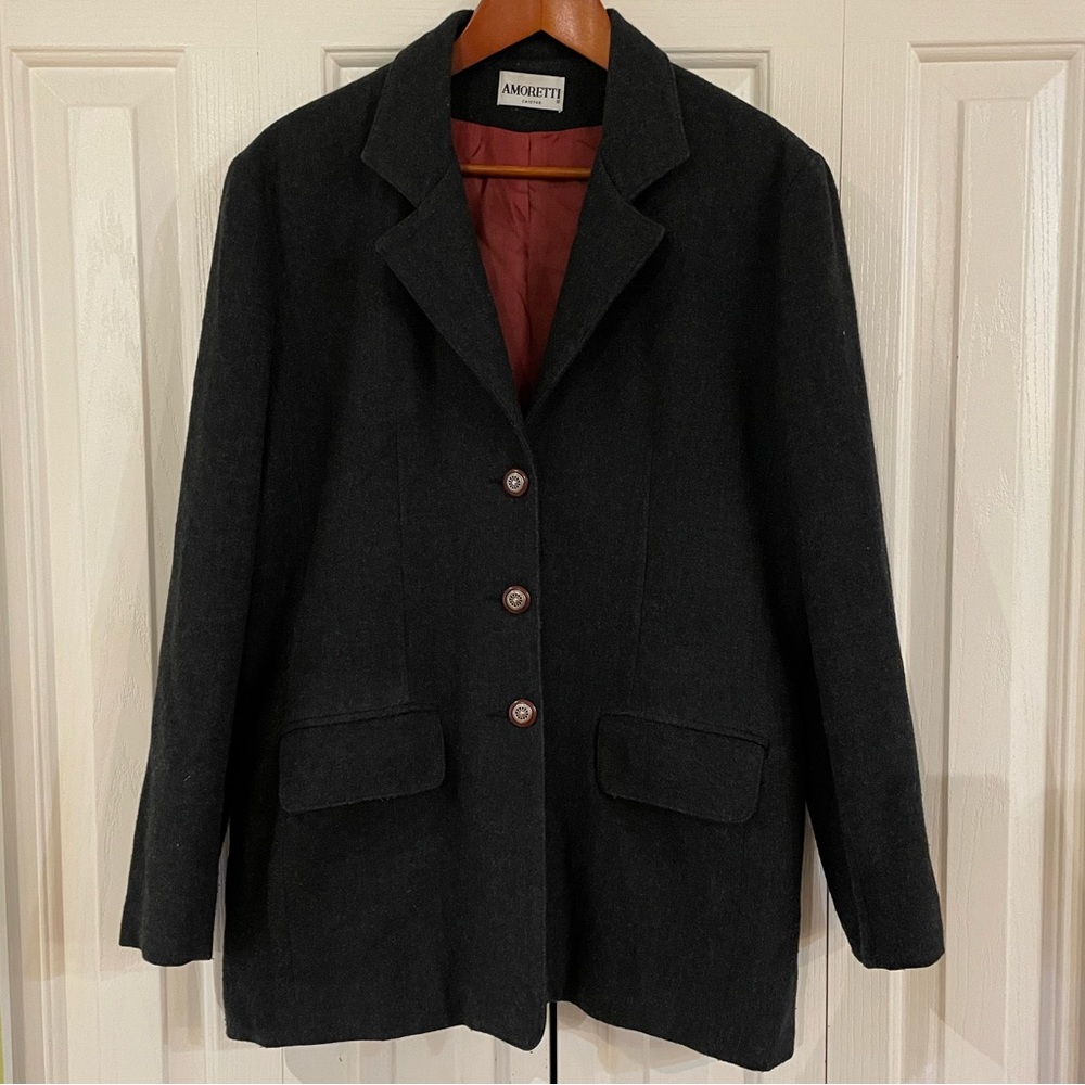 Warm vintage Amoretti coat with shoulder pads. Rare find!